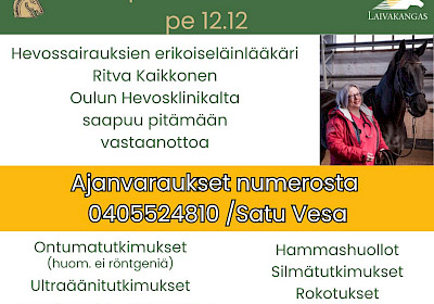 Laivakankaan joulukuun 2025 klinikkapäivät