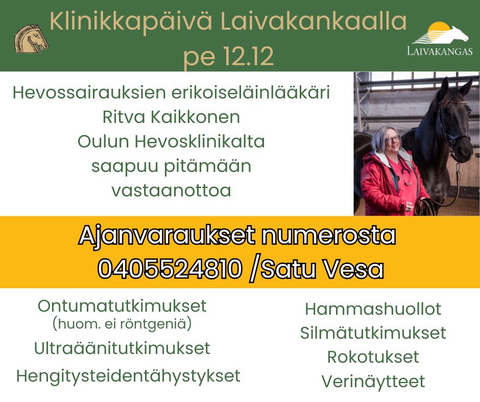 Laivakankaan joulukuun 2025 klinikkapäivät