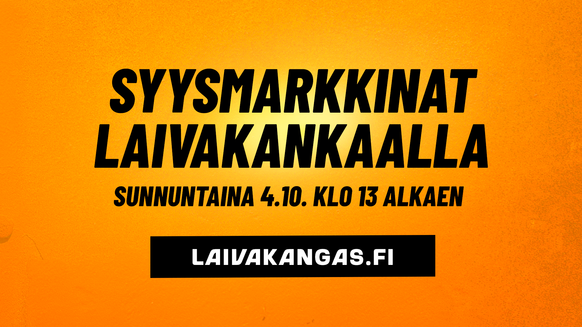 Markkinaravit Laivakankaalla su 4.10. - Myyntipaikat nyt varattavissa