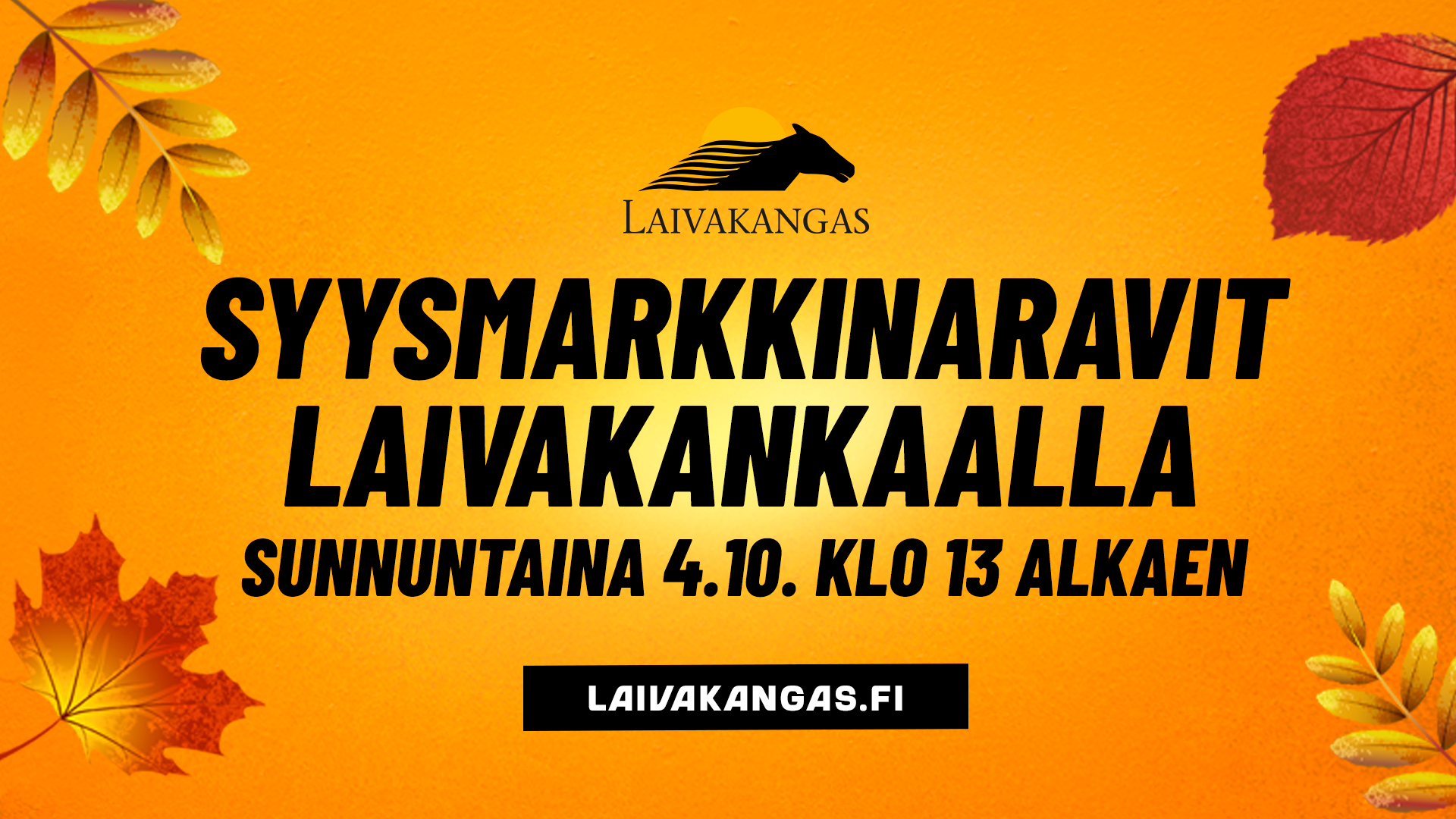 Syysmarkkinaravit Laivakankaalla sunnuntaina 4.10. klo 13 alkaen